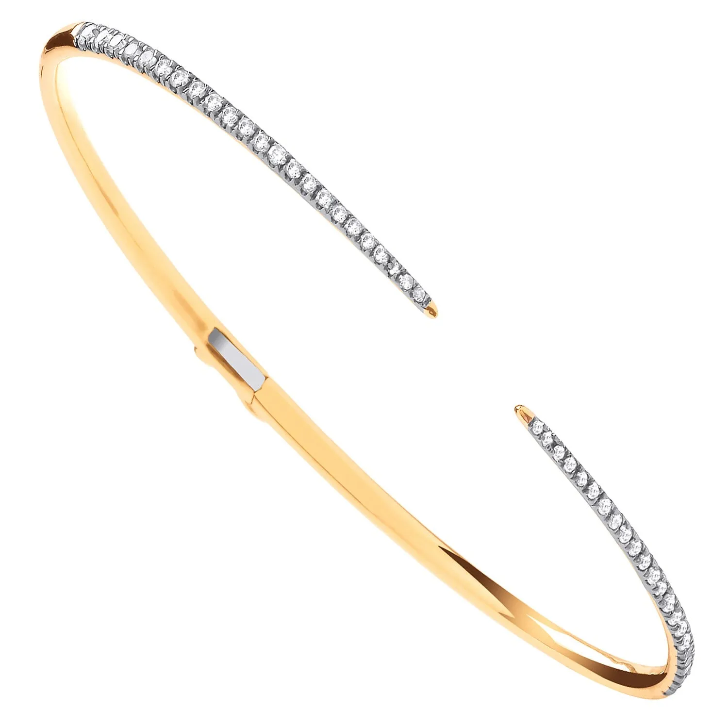 Diamond Torque Bangle 0.50ct H-SI Quality in 18K Yellow Gold