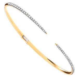 Diamond Torque Bangle 0.50ct H-SI Quality in 18K Yellow Gold