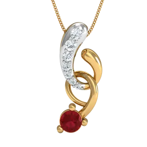 Diva maroon stone pendant (Gold Plated 925 Sterling Silver)