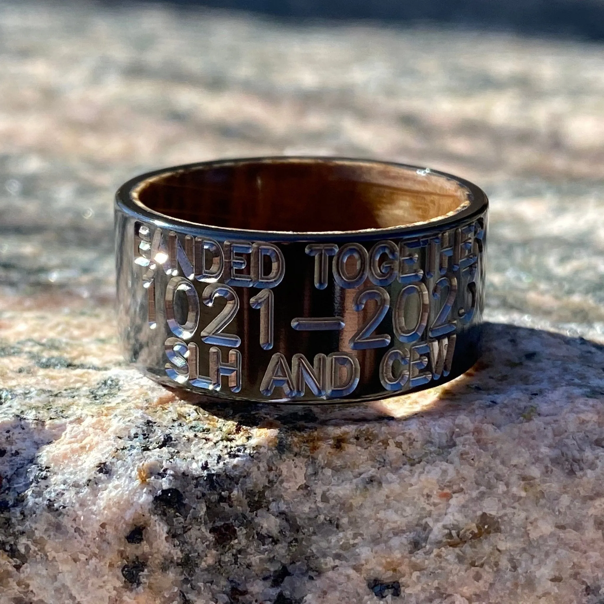 Duck Band Black Wedding Bands USA Made Personalize Whiskey Barrel Rings USA Made