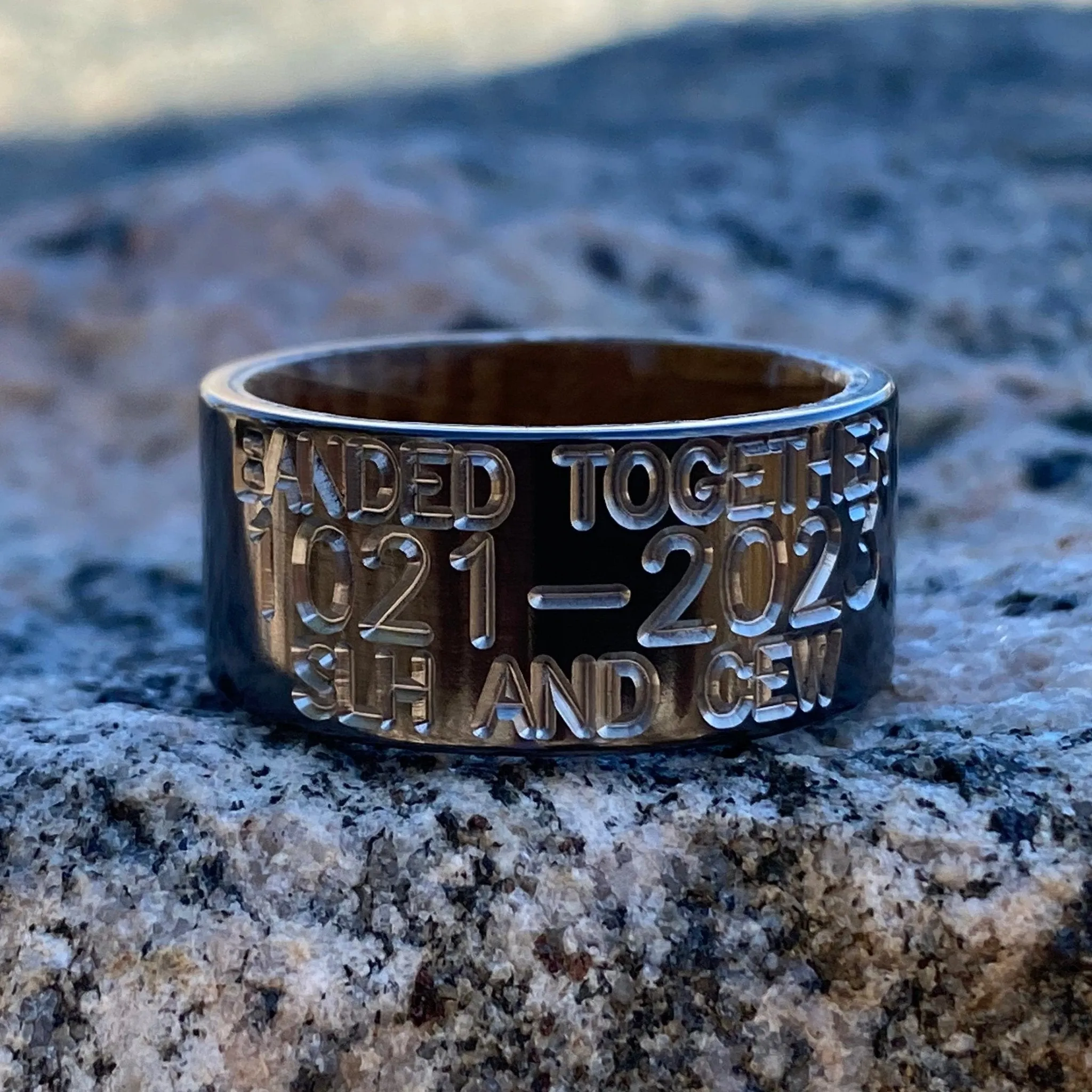 Duck Band Black Wedding Bands USA Made Personalize Whiskey Barrel Rings USA Made