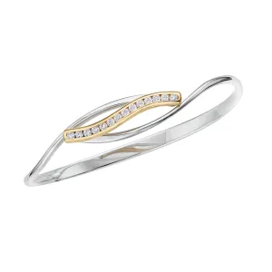 E. L. Designs Two-Tone Bangle Diamond Bracelet