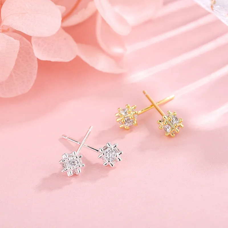 Earrings S925 Silver Starry Sky Full-Jeweled Stud Earrings