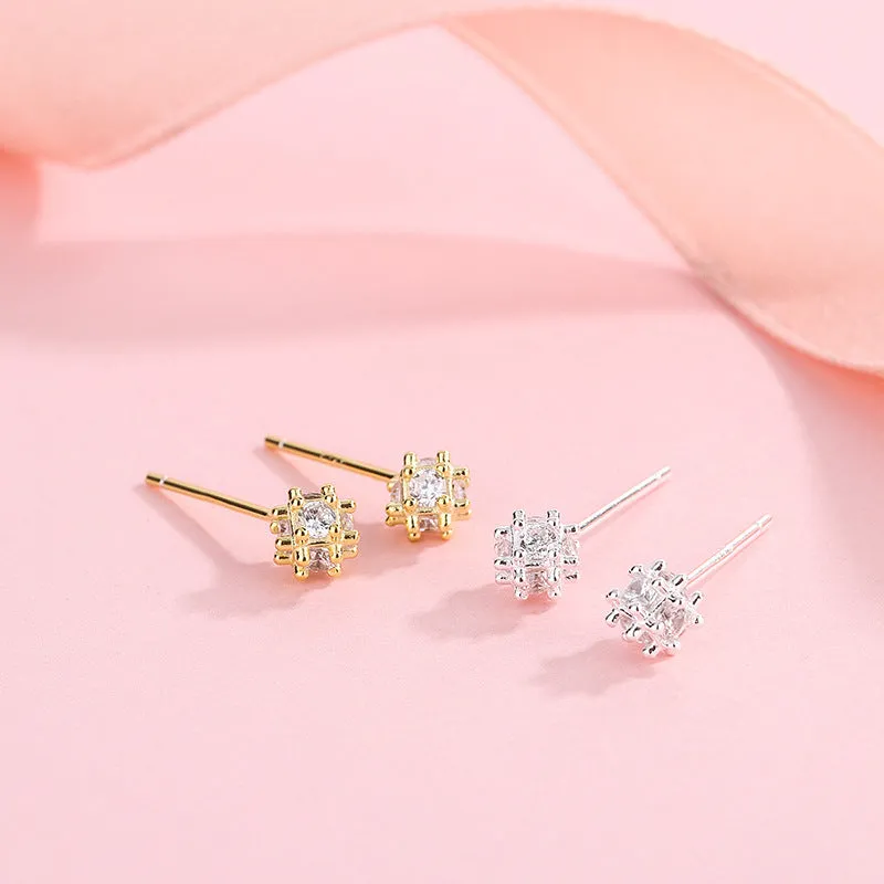 Earrings S925 Silver Starry Sky Full-Jeweled Stud Earrings