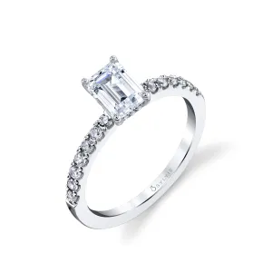 Emerald Cut Classic Engagement Ring - Celeste Platinum White