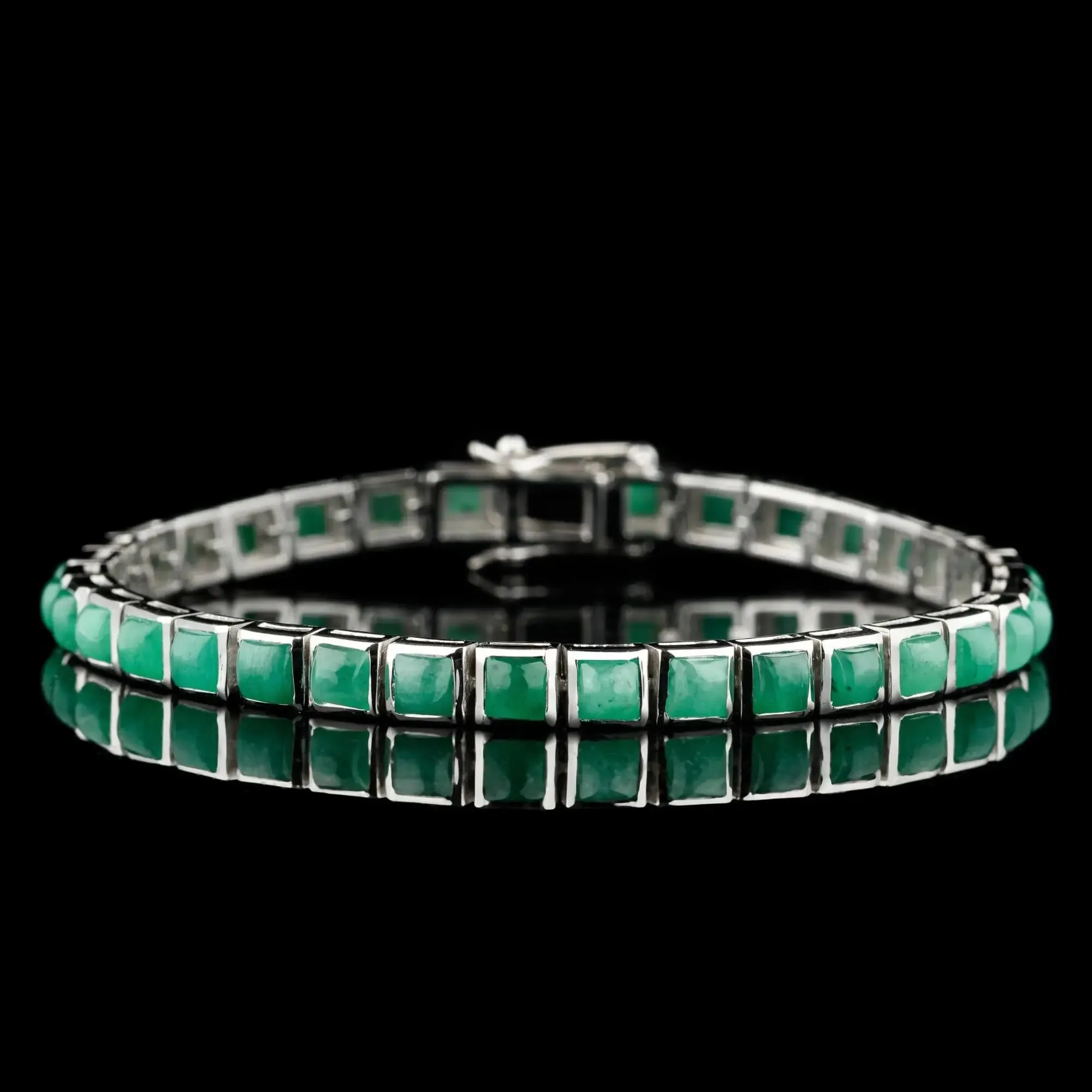 Emerald - Silver Tennis Bracelet I