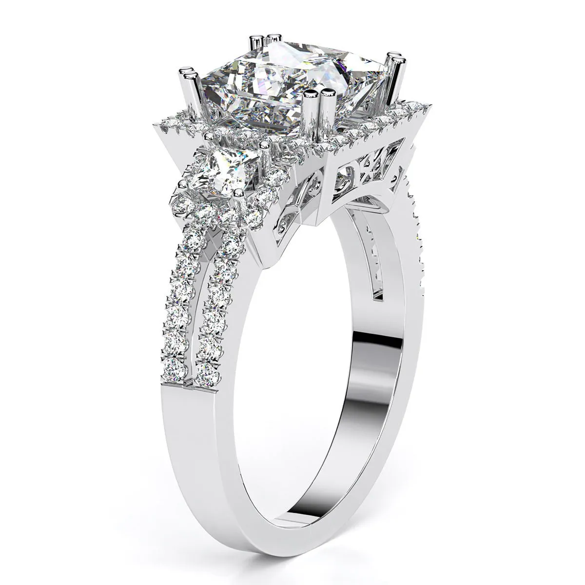 Erica - GIA Natural Princess Diamond Engagement Ring