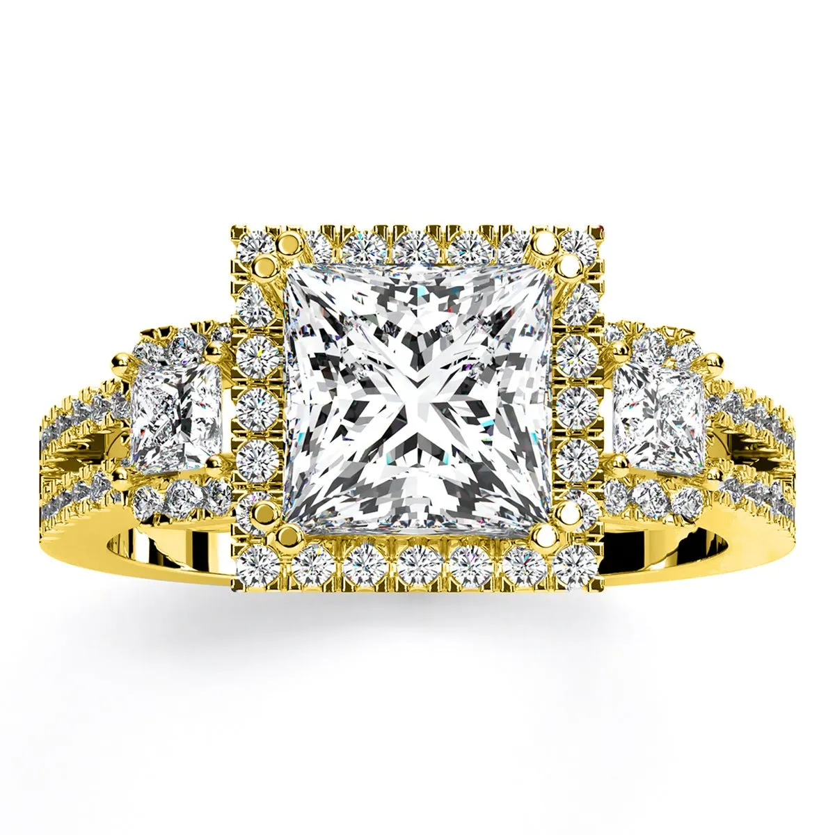 Erica - GIA Natural Princess Diamond Engagement Ring