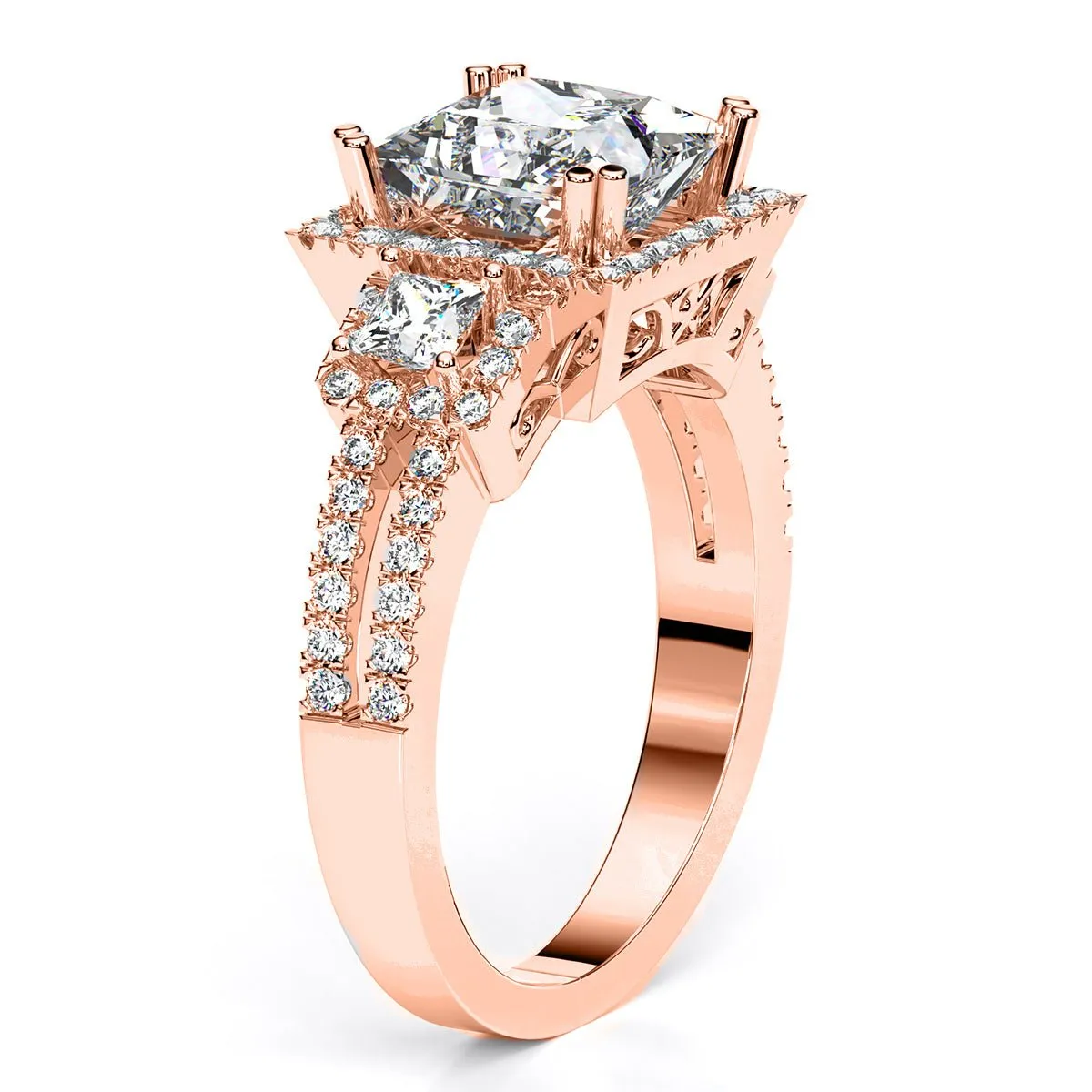 Erica - GIA Natural Princess Diamond Engagement Ring