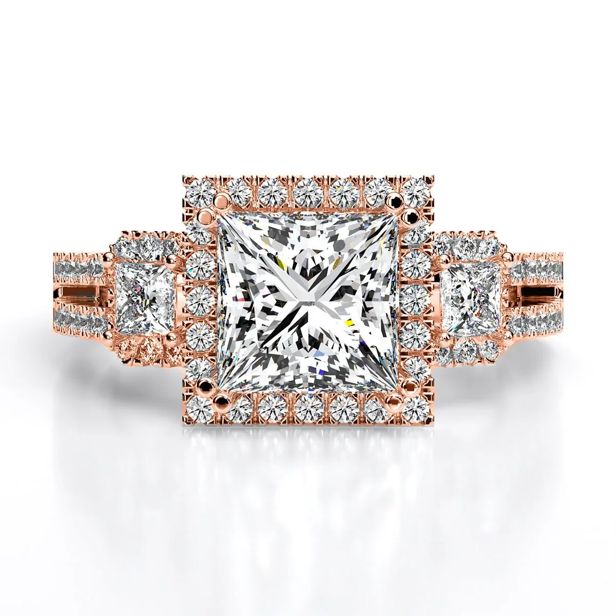 Erica - GIA Natural Princess Diamond Engagement Ring