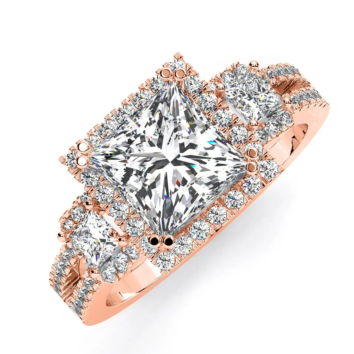 Erica - GIA Natural Princess Diamond Engagement Ring