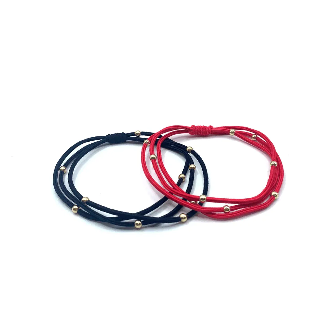 Erin Gray - Waterproof Black & Red Water Pony Bracelet Hair Bansds