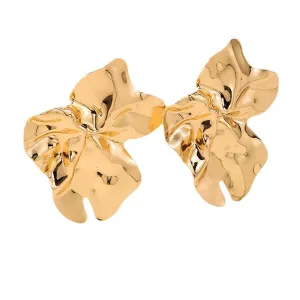 European and American Fashion Liquid Metal Irregular Flower Earrings - Vienna Verve Collection