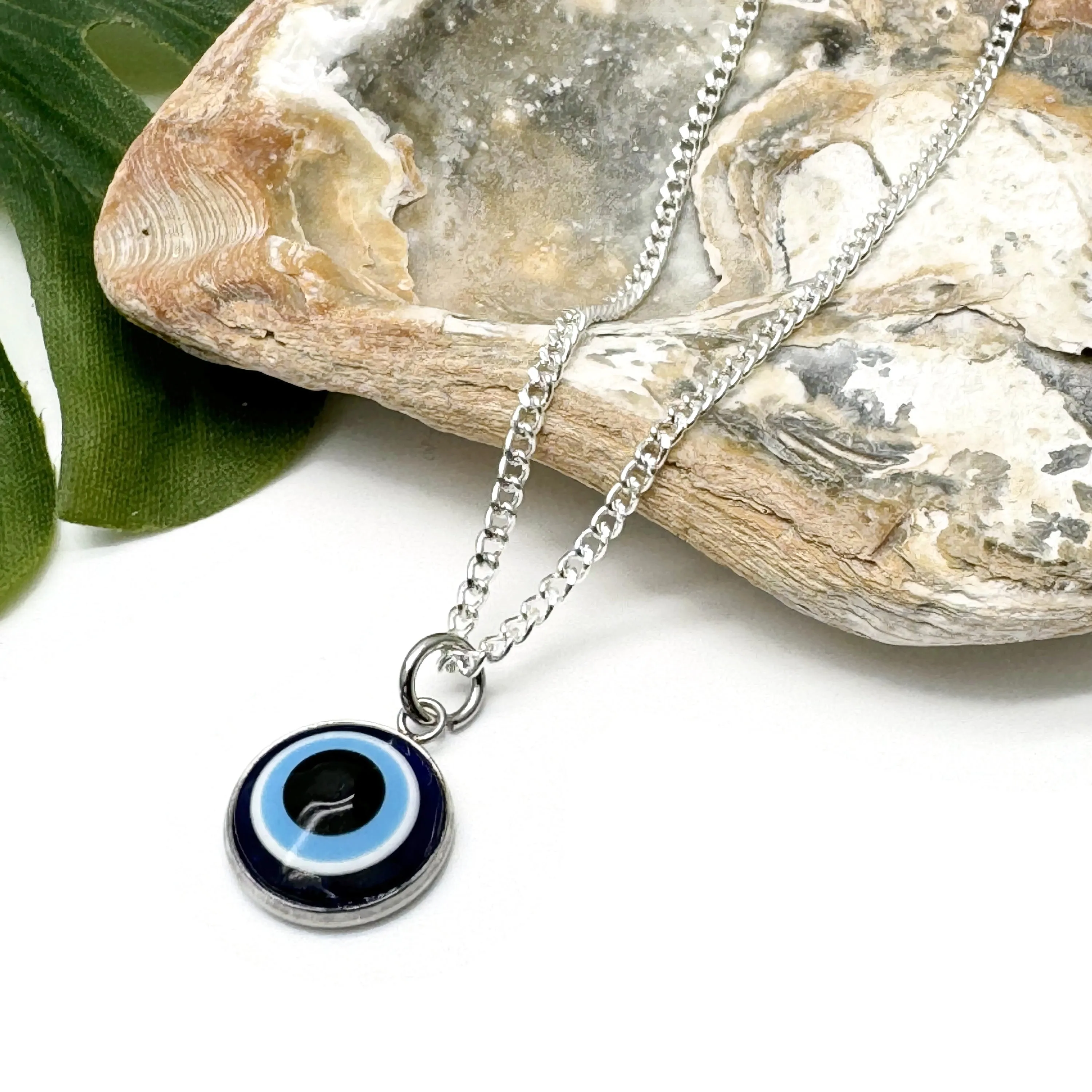 Evil Eye Charm Silver Plated Necklace