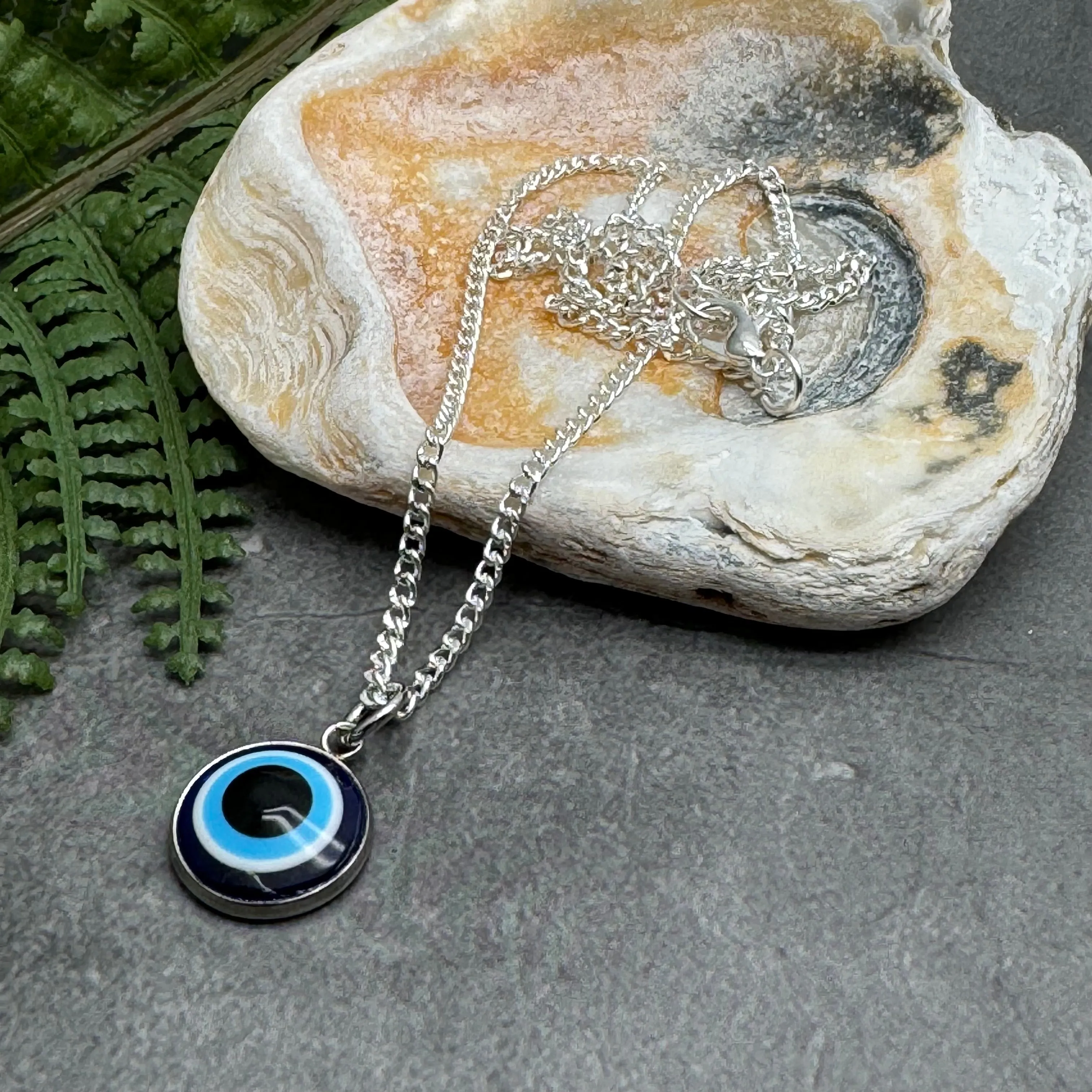 Evil Eye Charm Silver Plated Necklace