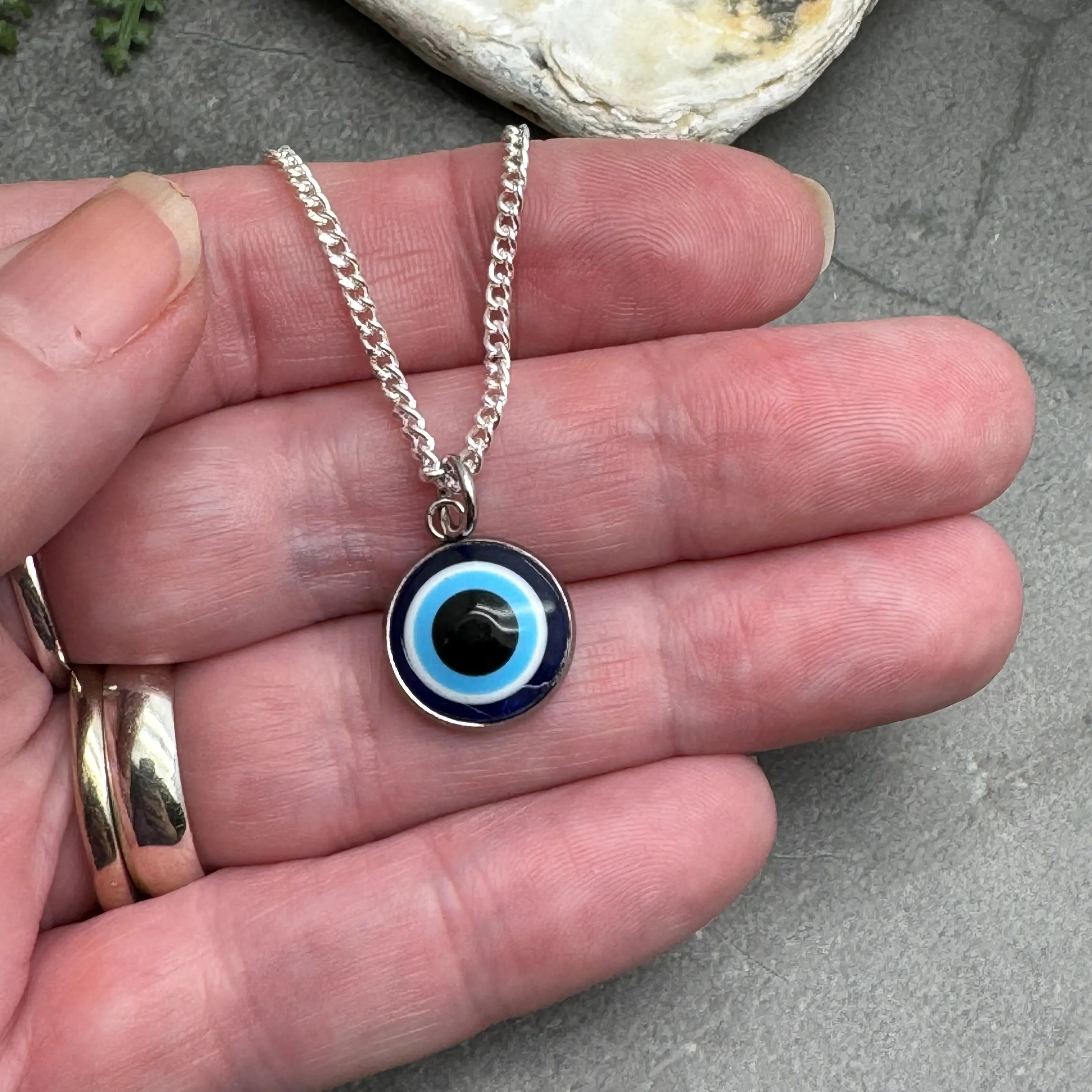 Evil Eye Charm Silver Plated Necklace