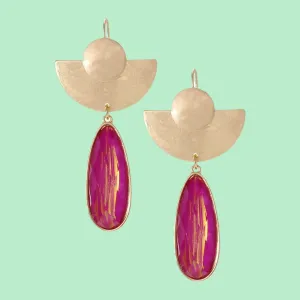 Eye-Catching Design Fuchsia Teardrop Earrings