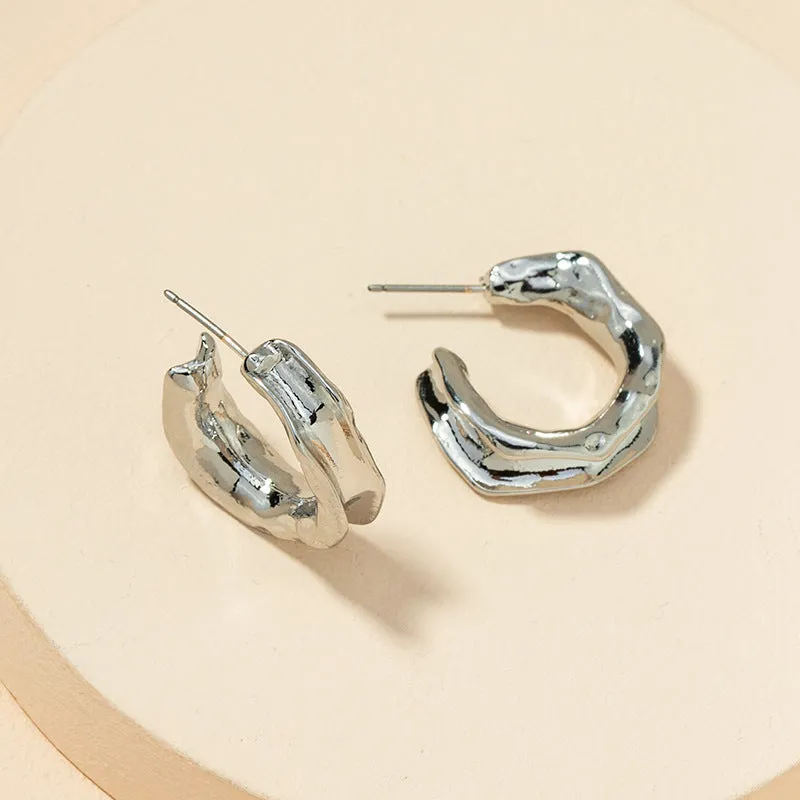 Fashionable C-shaped Alloy Earrings in Retro Style - Vienna Verve Collection by Planderful