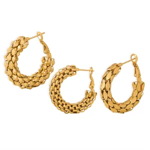 Fashionable Geometric Gold-Plated Earrings with Personality Design