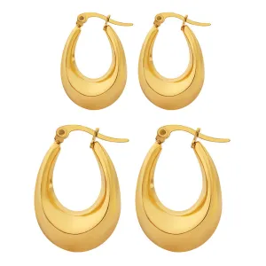 Fashionable Gold-Plated Titanium Steel U-Shaped Earrings with Cross-Border European and American Style