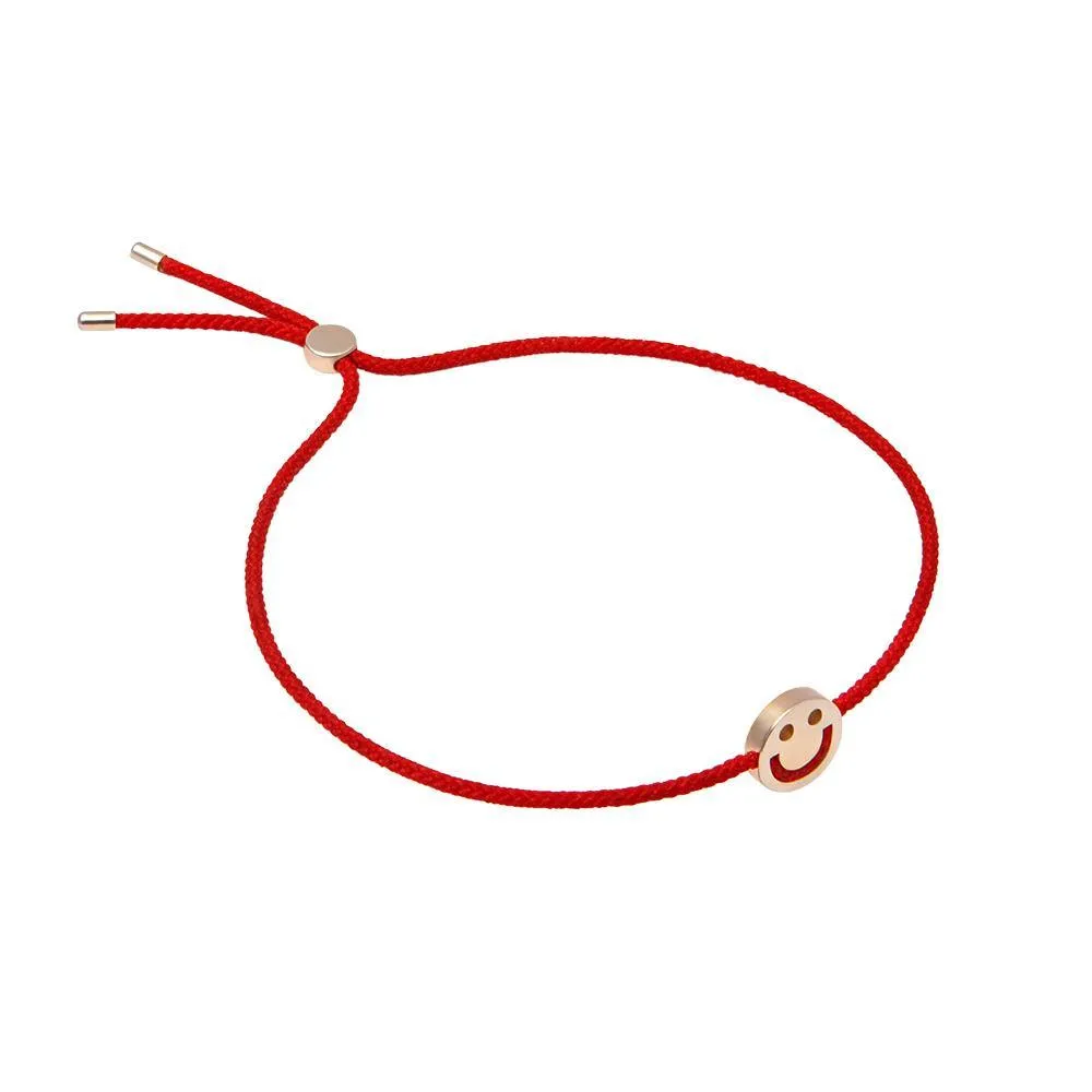 FRIENDS Happy Bracelet 18ct Rose Gold Red