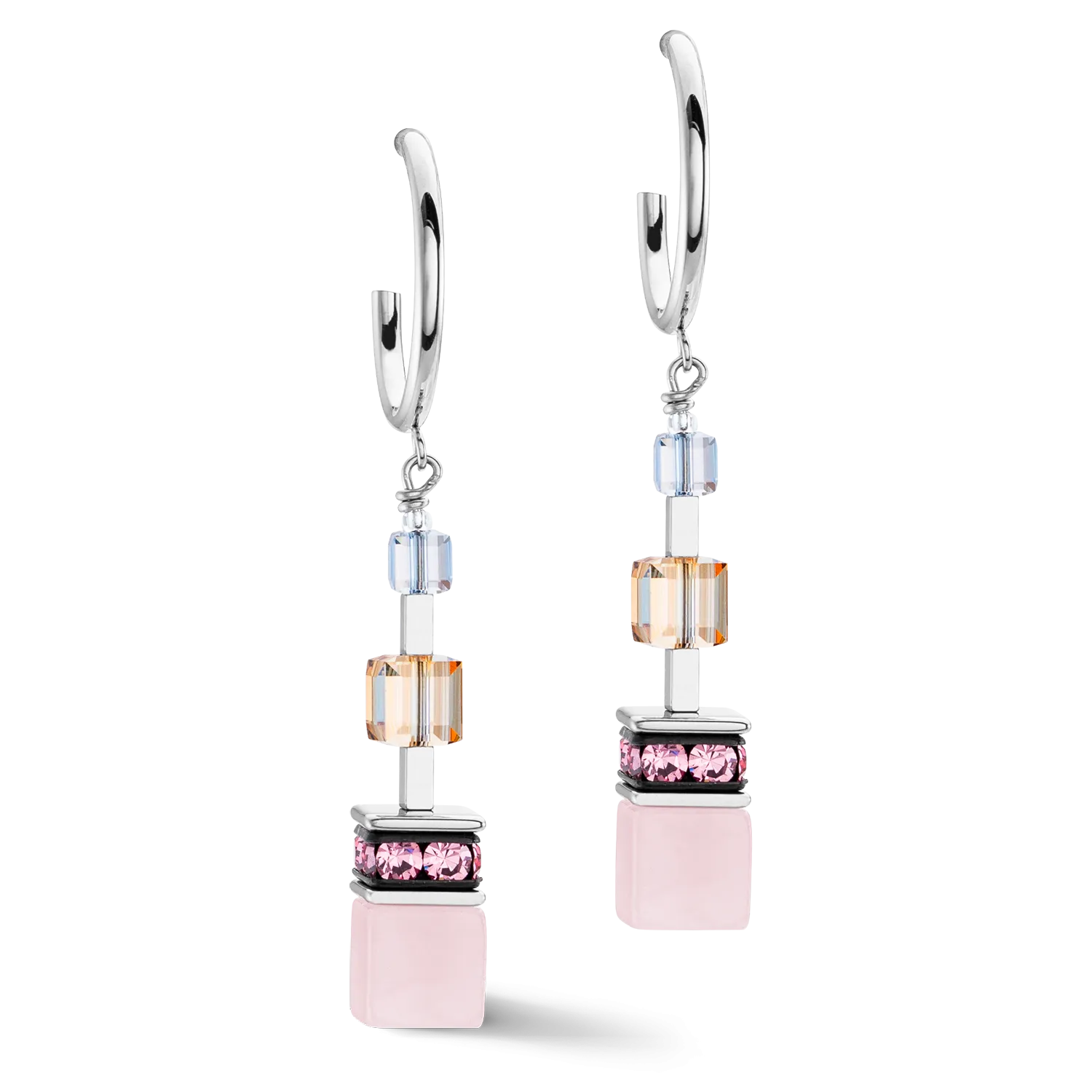 GeoCUBE® Precious Statement earrings silver-pastel