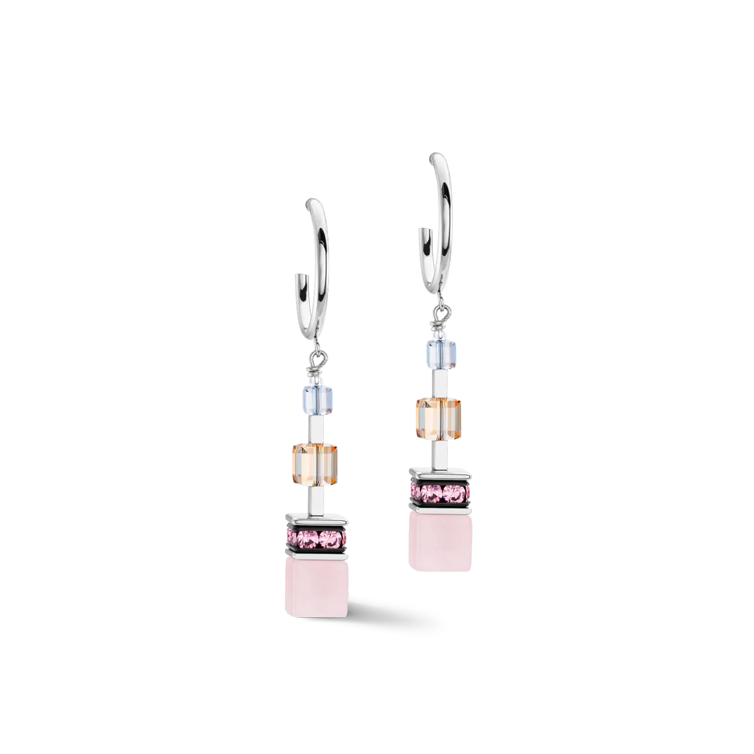 GeoCUBE® Precious Statement earrings silver-pastel