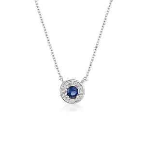 Georgini - Milestone Sapphire Halo Pendant in Silver