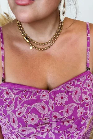 Gold Ball Chain Necklace