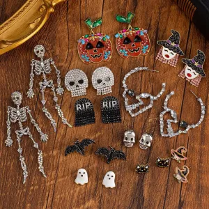 Halloween Skull Stud Earrings – Spooky Style for Women