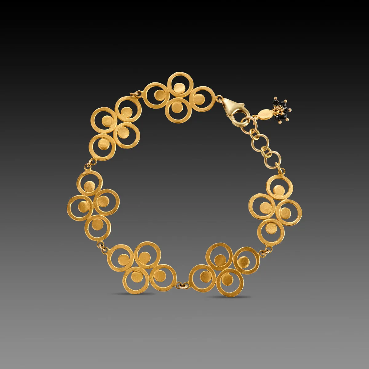 Hammered Gold Filigree Link Bracelet