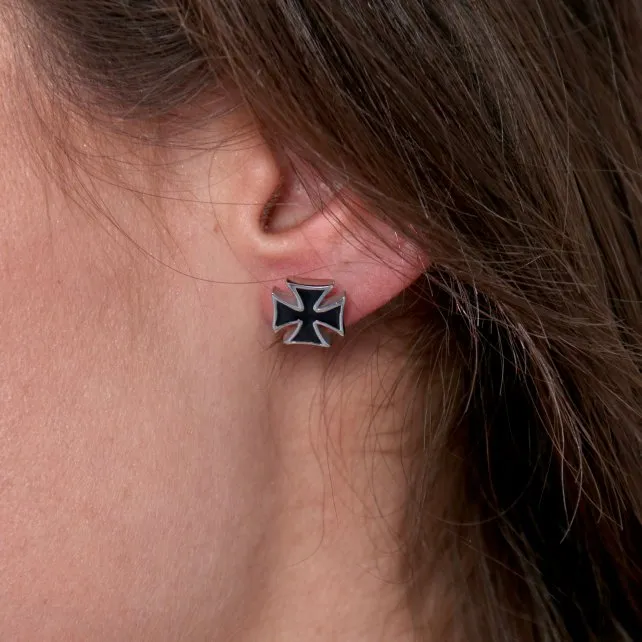 Hot Leathers JWE2103 Iron Cross Post Earrings