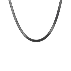 Hudson Stainless Steel Herringbone Chain Necklace