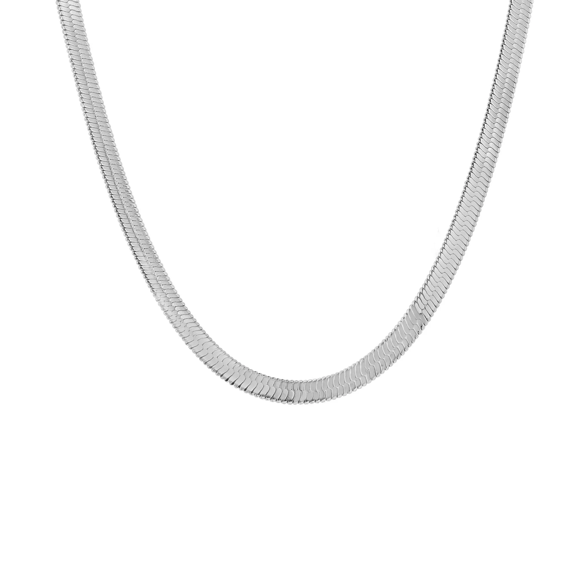 Hudson Stainless Steel Herringbone Chain Necklace