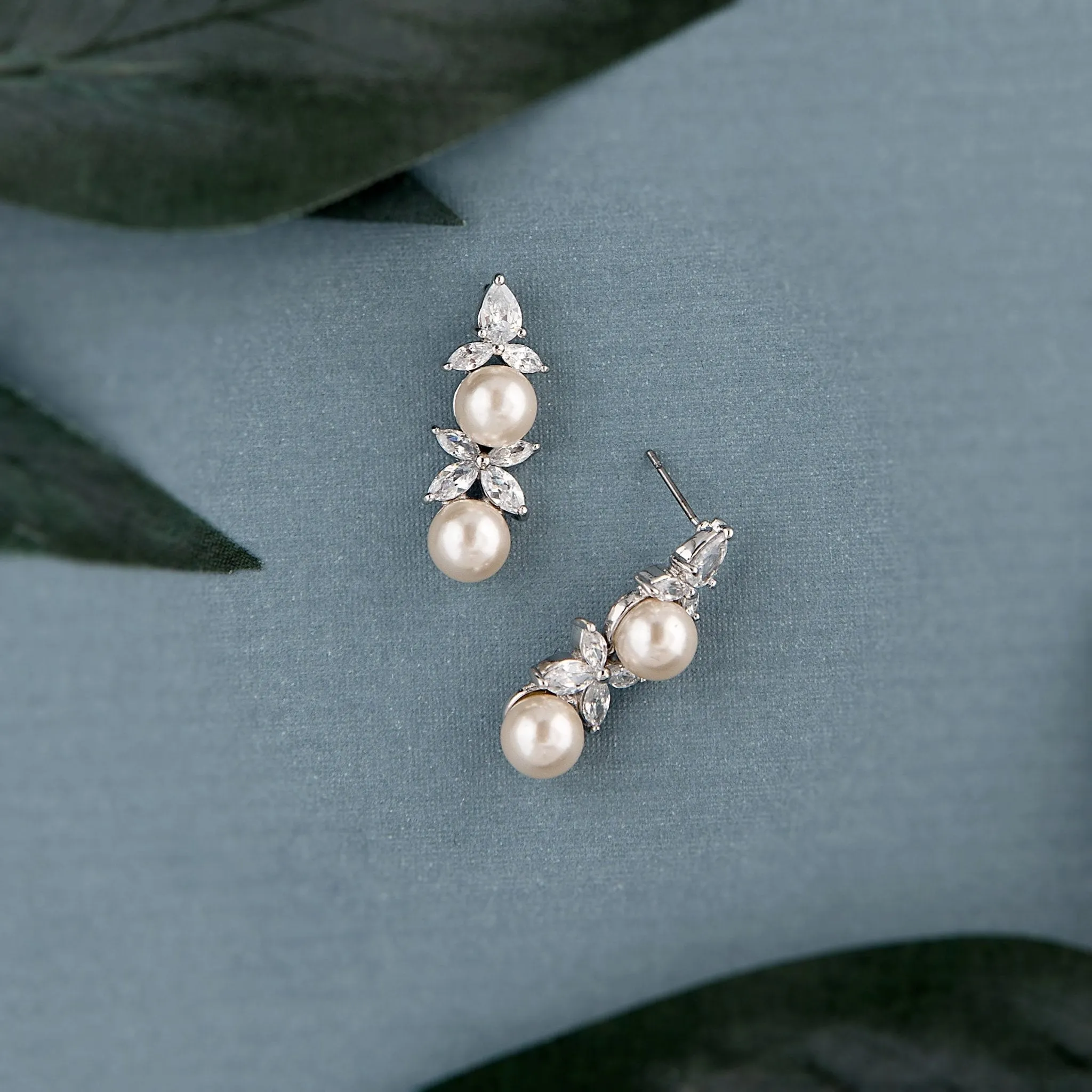 Ivory Pearl CZ Earrings