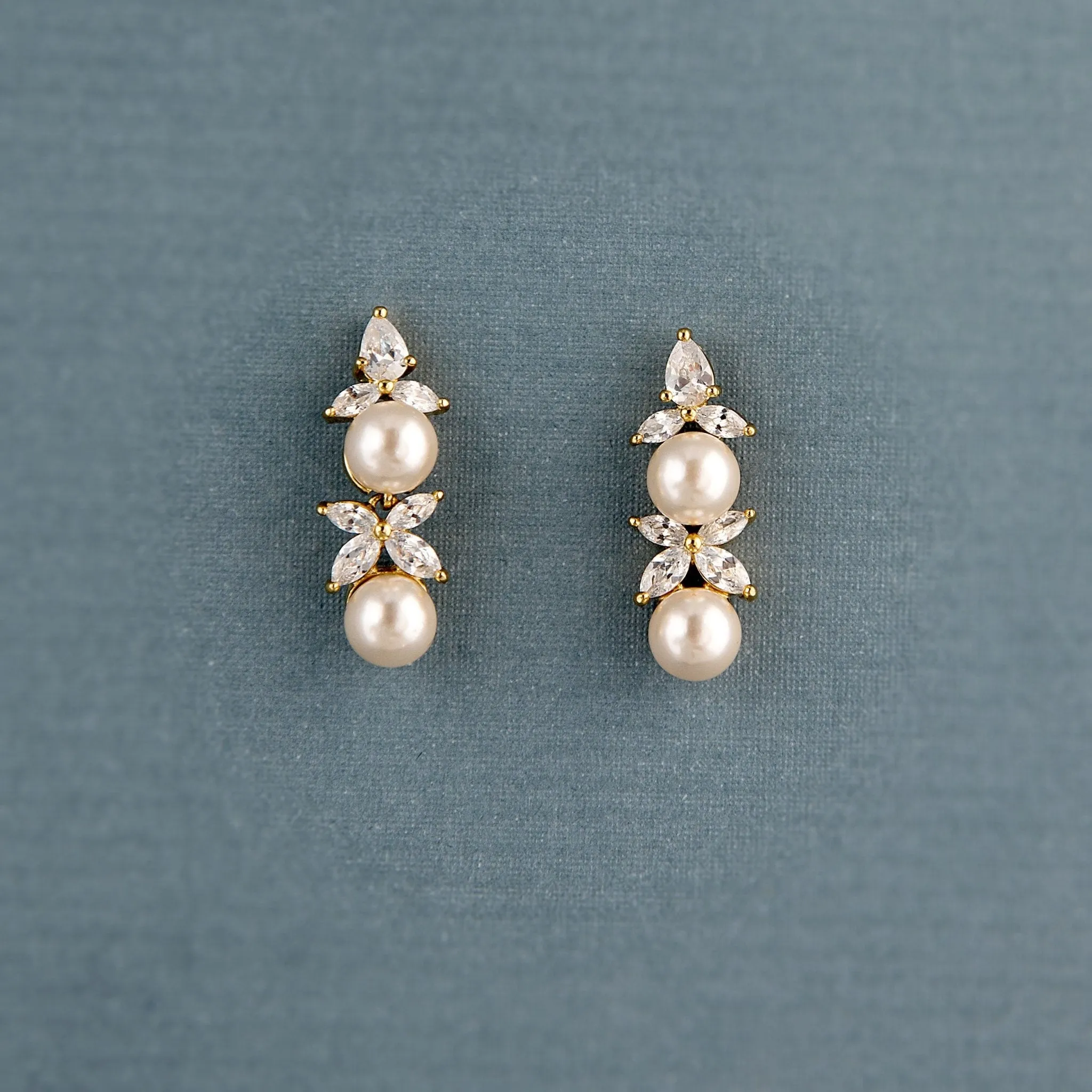 Ivory Pearl CZ Earrings