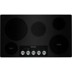 KitchenAid  36" Electric Cooktop with 5 Elements and Knob Controls (KCES556HSS)