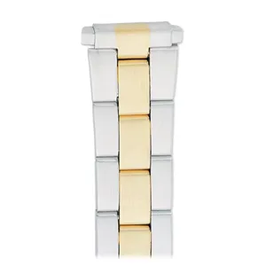 Ladies'  12-16MM Straight Adjustable End Wrapped Link Band in Dual Tone, Gold and Silver