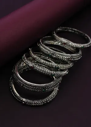 LEAF DESIGNER OXIDISED BANGLES