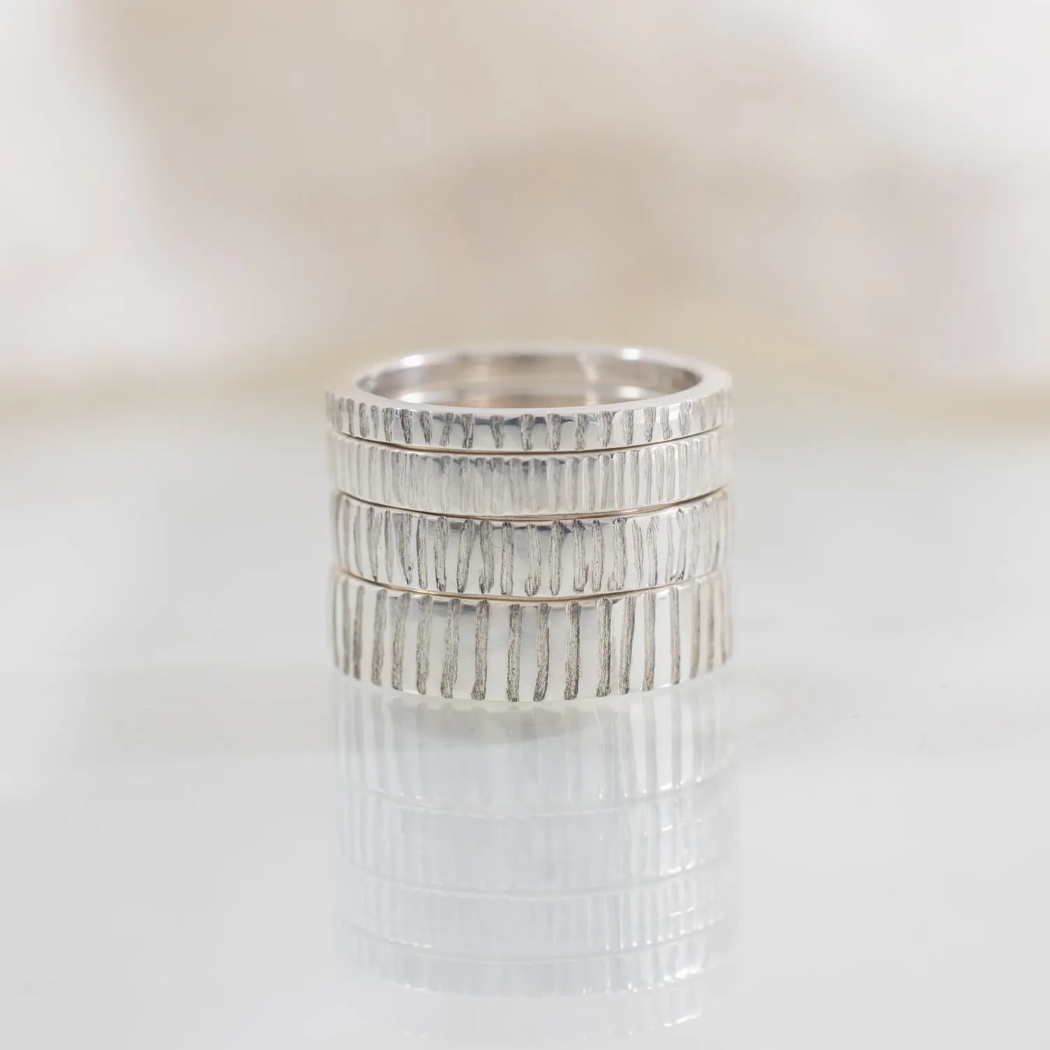 Linear 4mm Sterling Silver Band