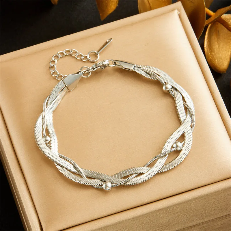 Luxurious Women Heart Chain Pentagram Heart Chinese Zodiac Star Animal Stainless Steel Electroplating Bracelets