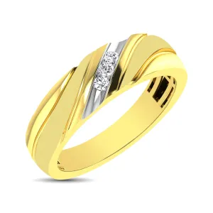 Men's 1/10 Ctw. Diamond Slant Ring in 10K Yellow Gold