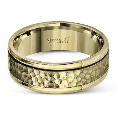 Men's Wedding Band In 14k Or 18k Gold with Platinum