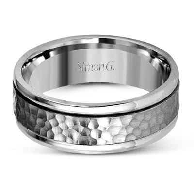 Men's Wedding Band In 14k Or 18k Gold with Platinum