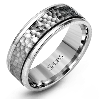 Men's Wedding Band In 14k Or 18k Gold with Platinum