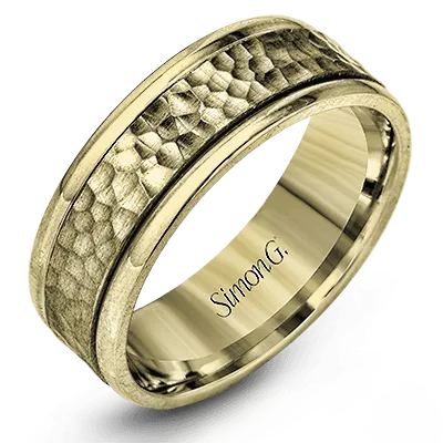 Men's Wedding Band In 14k Or 18k Gold with Platinum