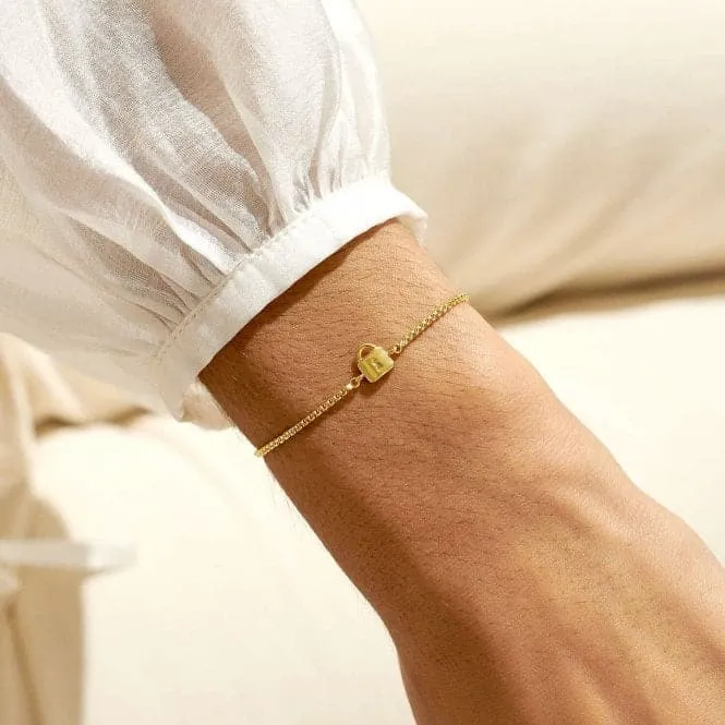 Mini Charms| Lock Gold Plated 24.5cm Adjustable Bracelet 7138