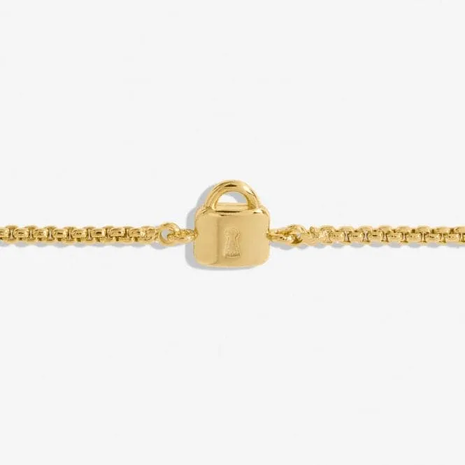 Mini Charms| Lock Gold Plated 24.5cm Adjustable Bracelet 7138