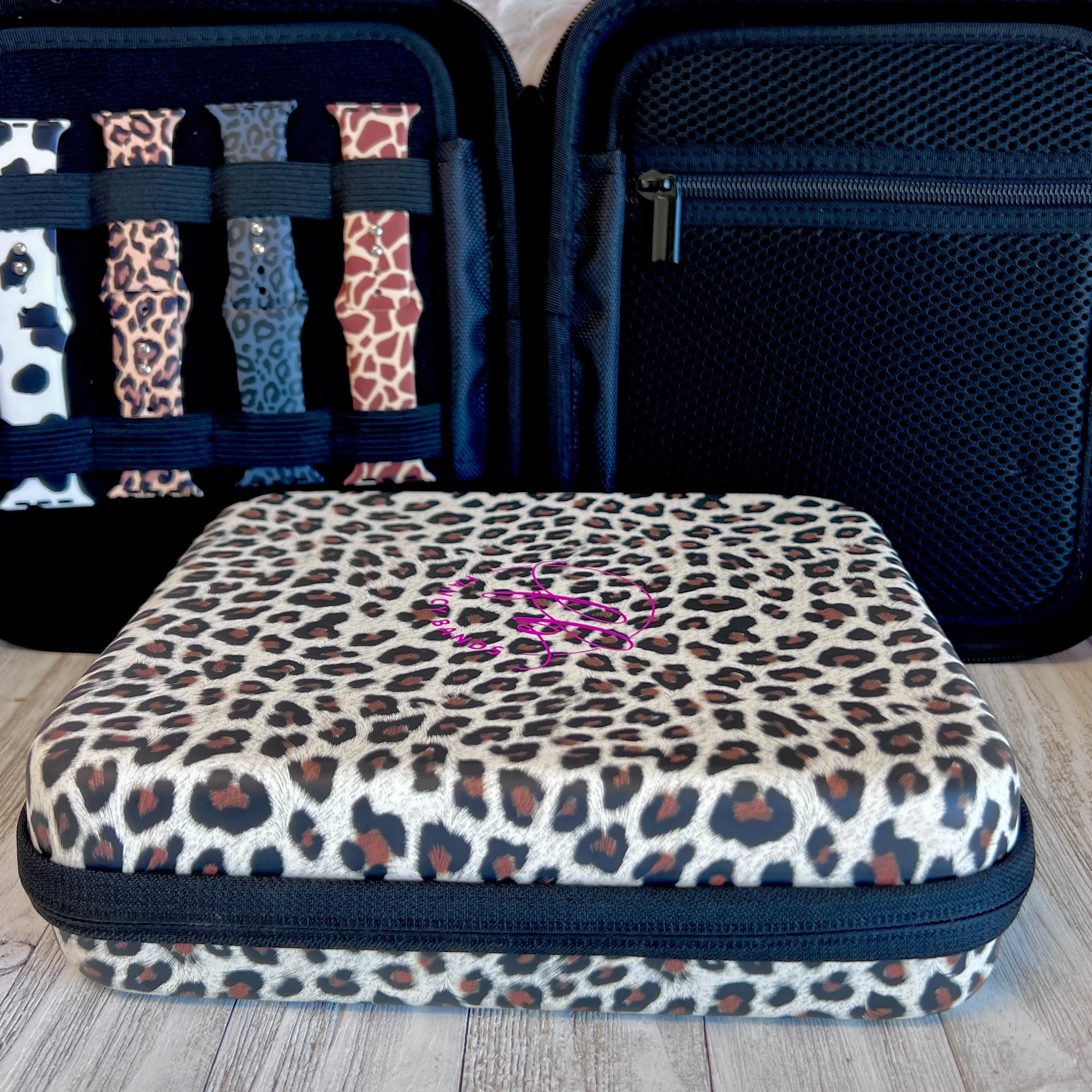 Mini  Leopard Print Fancy Band Storage Case