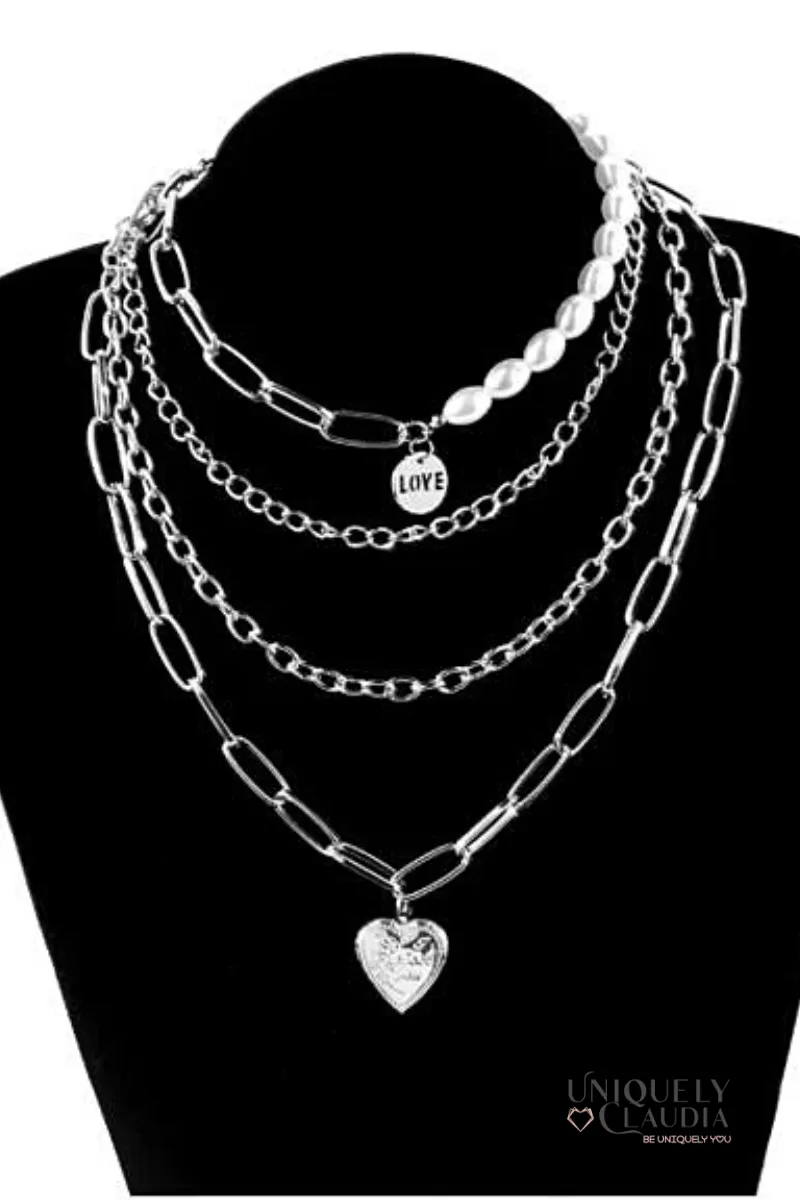 Multi-Layer Heart Locket Necklace